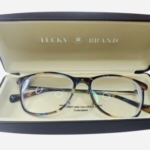 Lucky Brand Eyeglasses Frames & Case 8434 Multicolor Brown Blue Tortoise Shell